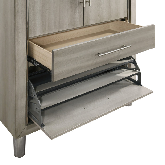 LENNOX DOOR CHEST WITH LED LIGHT-GRAY