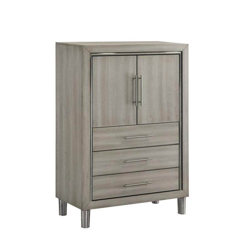 LENNOX DOOR CHEST WITH LED LIGHT-GRAY