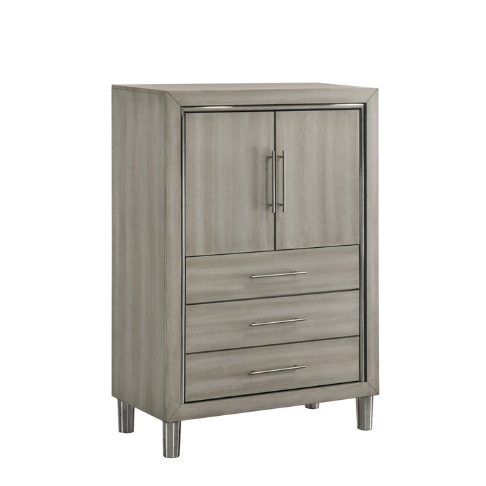 LENNOX DOOR CHEST WITH LED LIGHT-GRAY