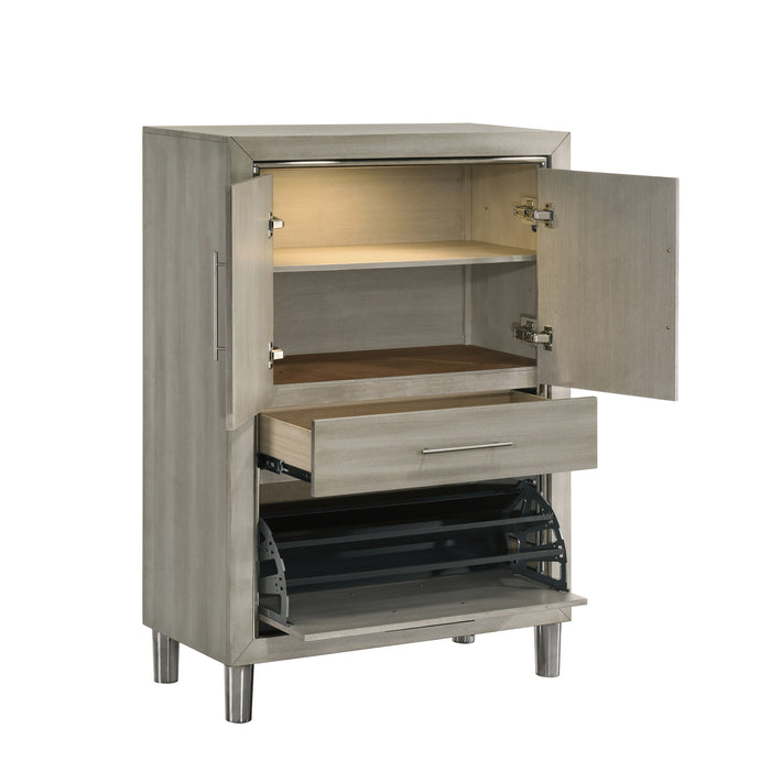 LENNOX DOOR CHEST WITH LED LIGHT-GRAY