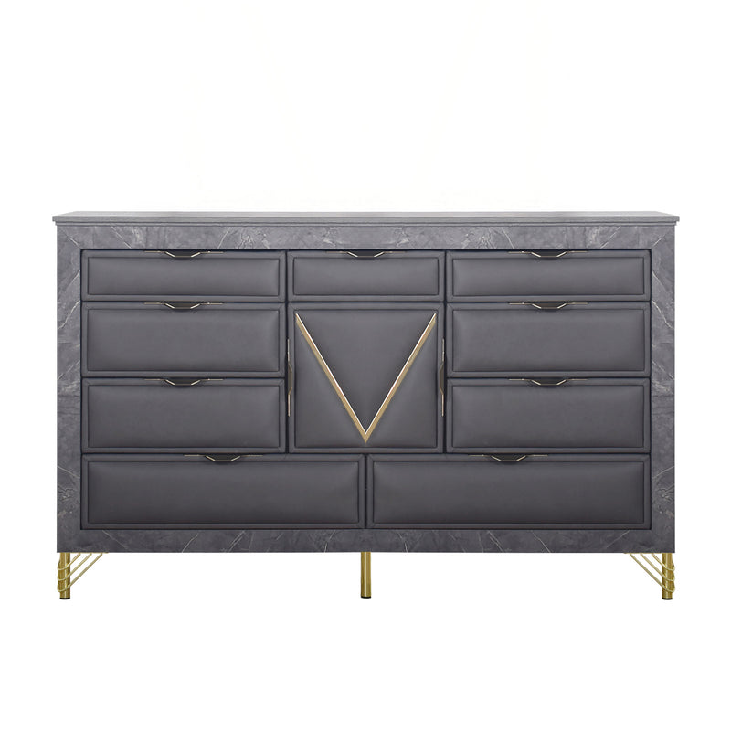 SYMMETRY 10 DRAWER DRESSER-CHARCOAL