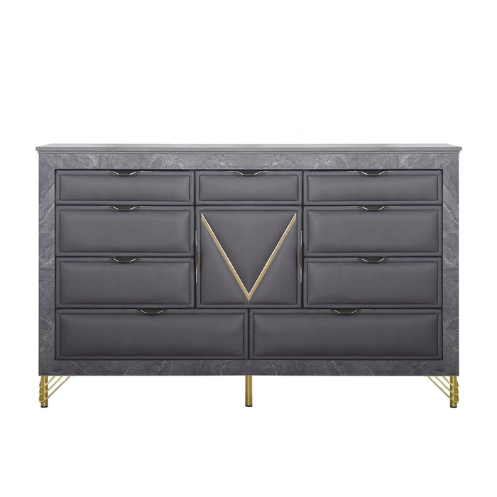 SYMMETRY 10 DRAWER DRESSER-CHARCOAL