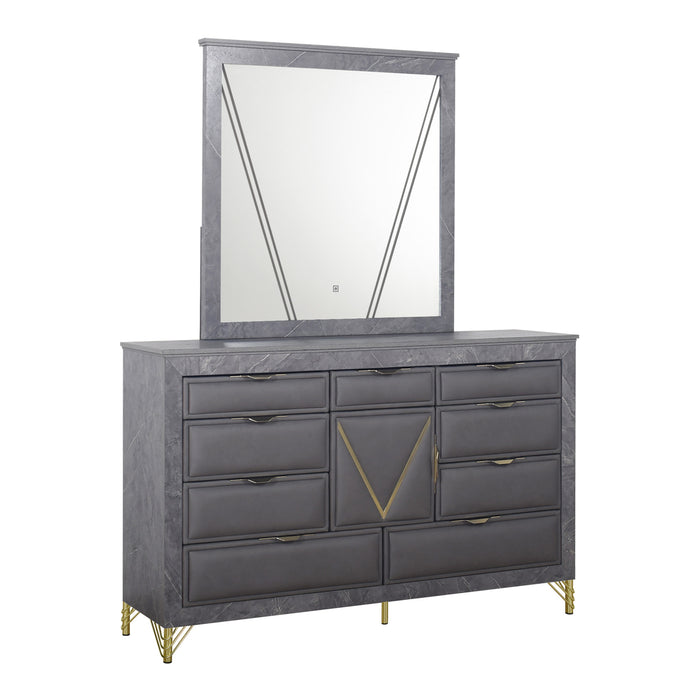 SYMMETRY LIGHTED MIRROR-CHARCOAL