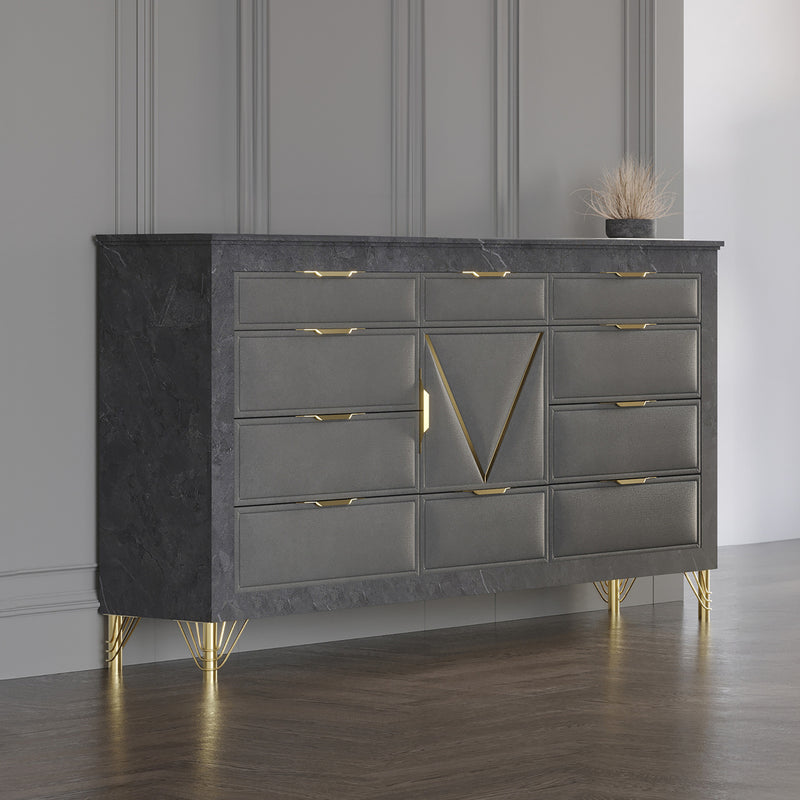 SYMMETRY 10 DRAWER DRESSER-CHARCOAL