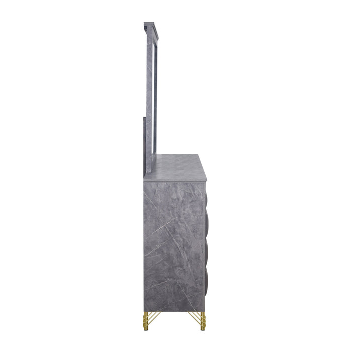 SYMMETRY LIGHTED MIRROR-CHARCOAL