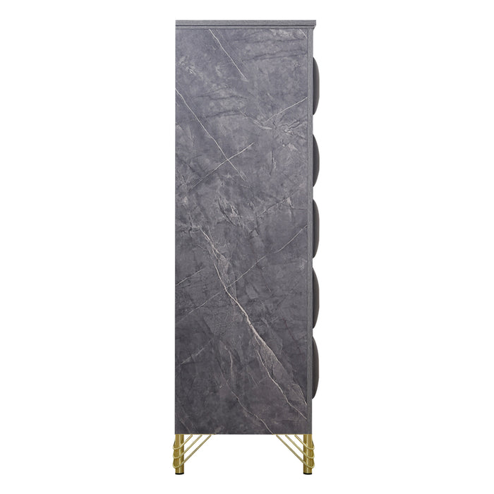 SYMMETRY 5 DRAWER CHEST-CHARCOAL