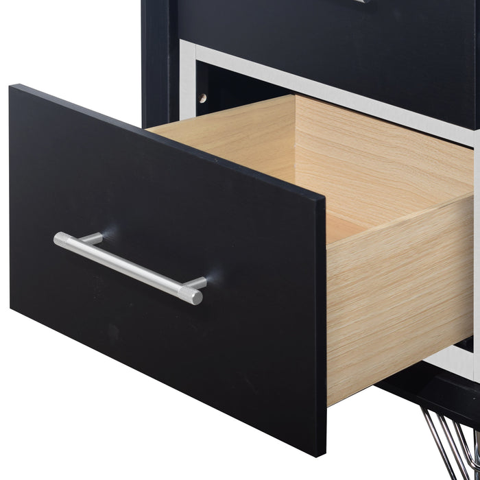 AVA 2 DRAWER NIGHTSTAND-EBONY