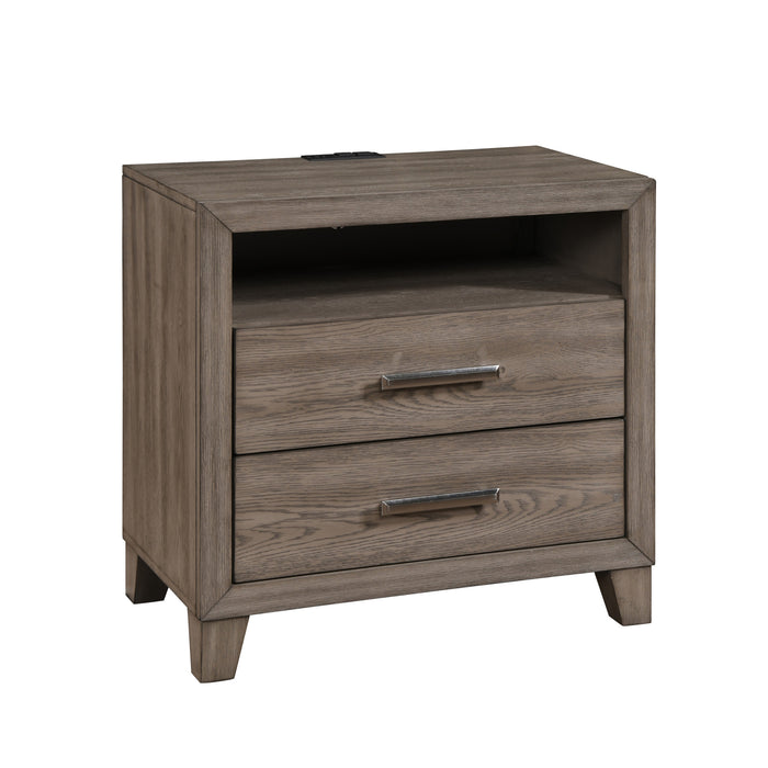 HARRISBURG 2 DRAWER NIGHTSTAND-WALNUT