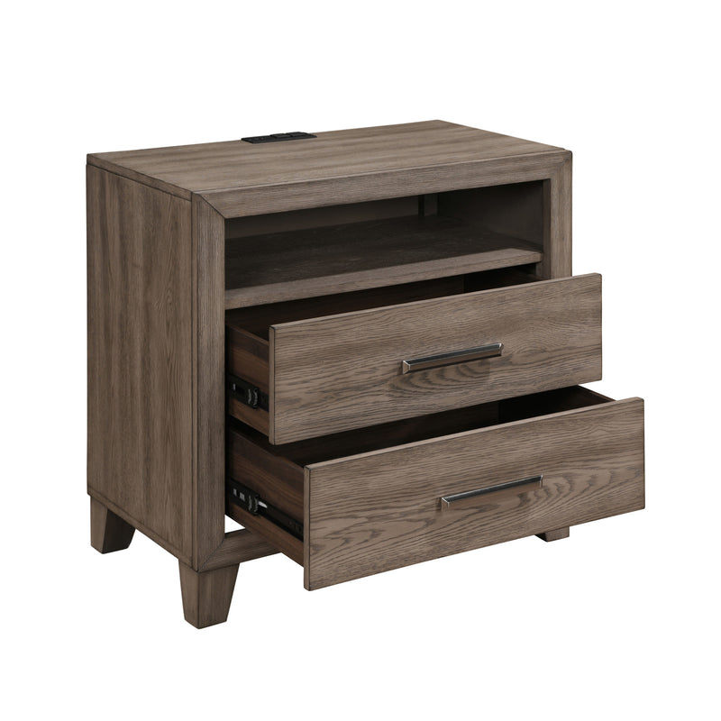 HARRISBURG 2 DRAWER NIGHTSTAND-WALNUT