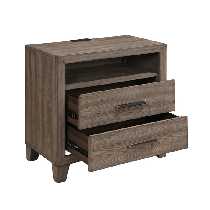HARRISBURG 2 DRAWER NIGHTSTAND-WALNUT