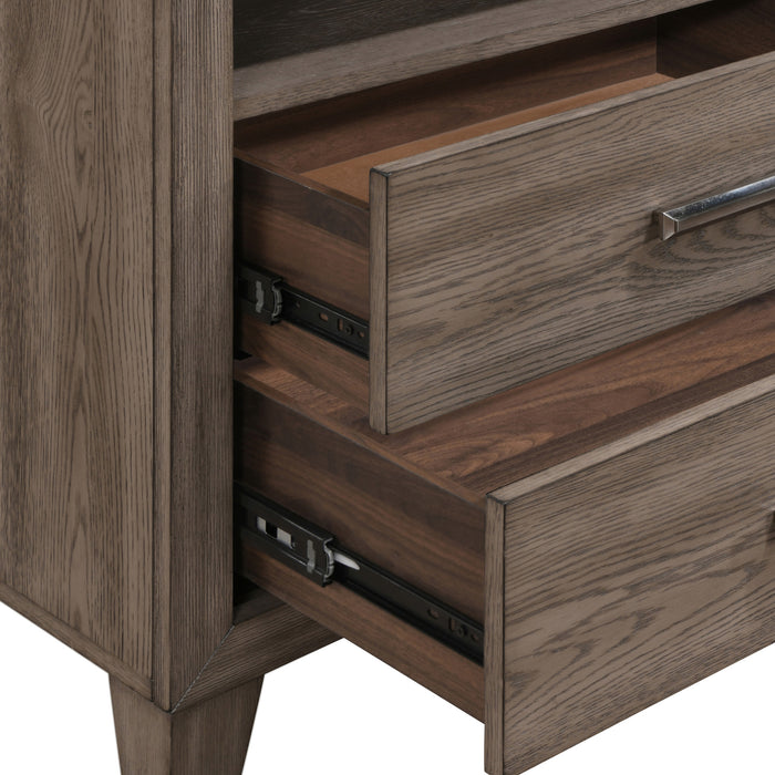 HARRISBURG 2 DRAWER NIGHTSTAND-WALNUT