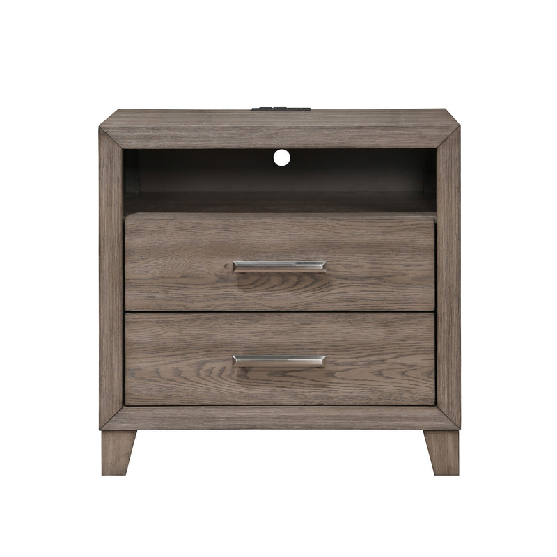HARRISBURG 2 DRAWER NIGHTSTAND-WALNUT