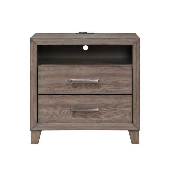HARRISBURG 2 DRAWER NIGHTSTAND-WALNUT