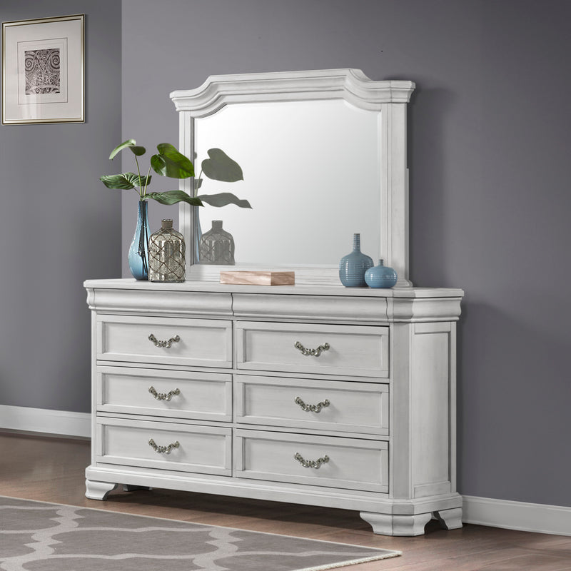 LYNDHURST LANDSCAPE MIRROR- VINTAGE WHITE