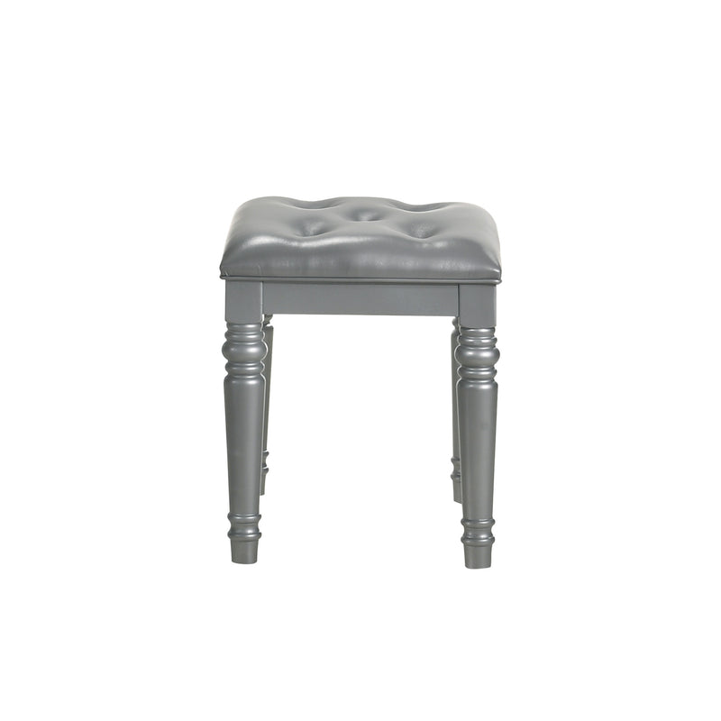 VALENTINO DRESSING TABLE STOOL-SILVER