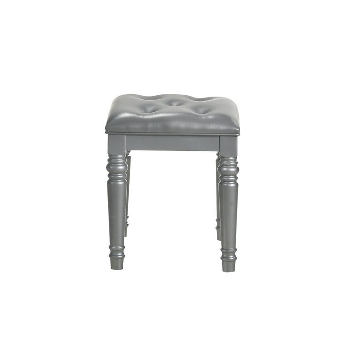 VALENTINO DRESSING TABLE STOOL-SILVER