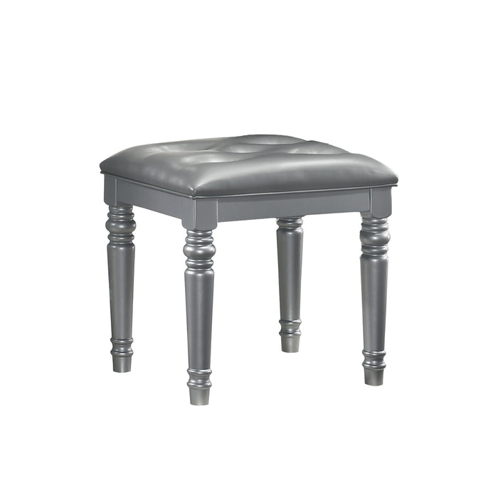 VALENTINO DRESSING TABLE STOOL-SILVER