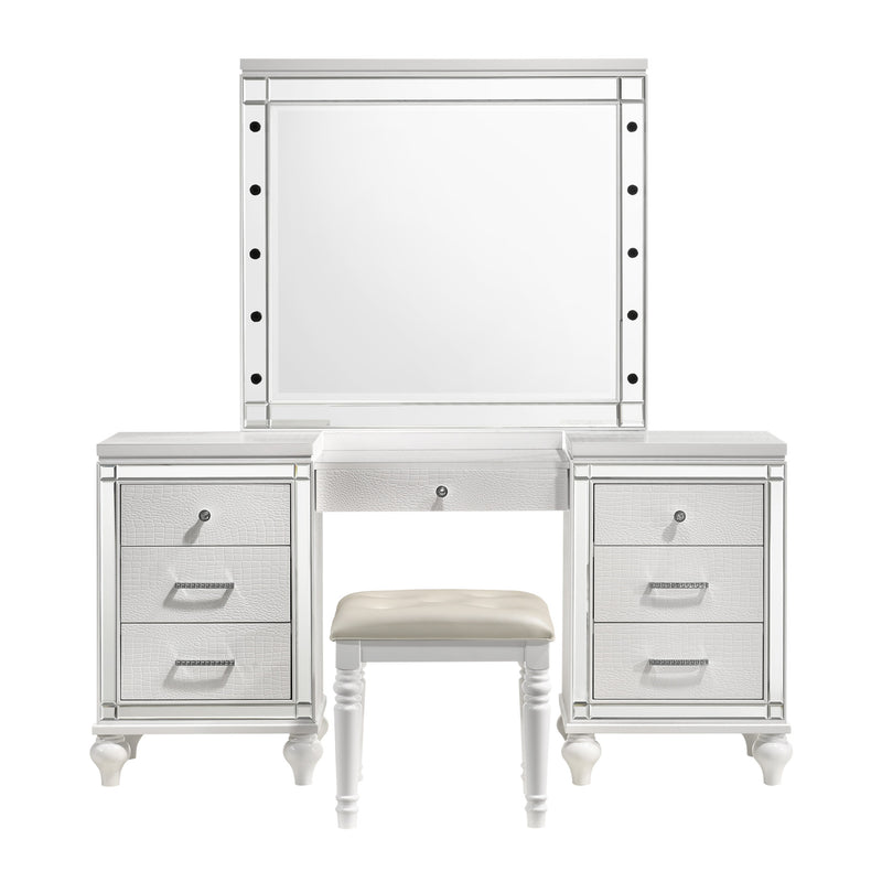 VALENTINO DRESSING TABLE MIRROR (BULBS NOT INCLUDED)-WHITE