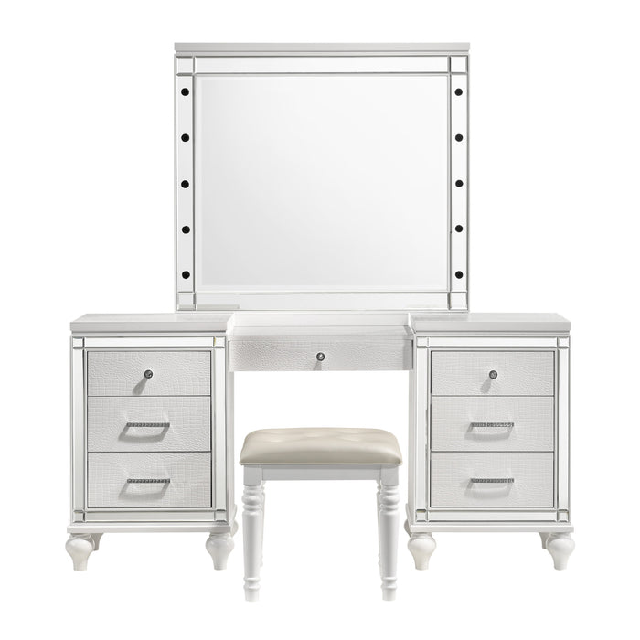 VALENTINO DRESSING TABLE MIRROR (BULBS NOT INCLUDED)-WHITE