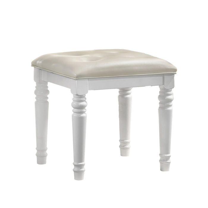VALENTINO DRESSING TABLE STOOL-WHITE