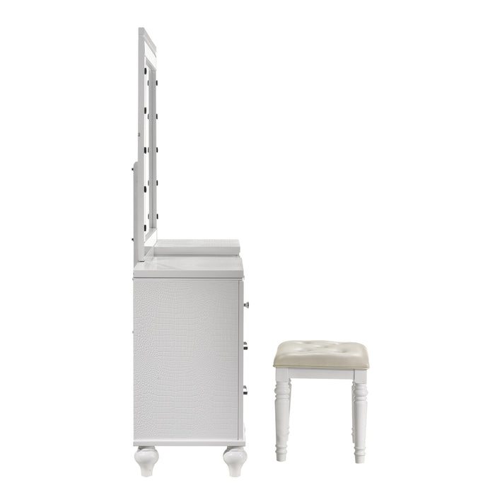VALENTINO DRESSING TABLE MIRROR (BULBS NOT INCLUDED)-WHITE