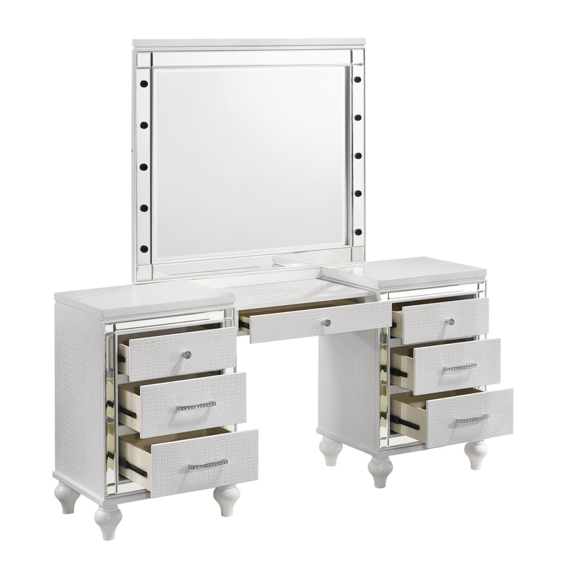 VALENTINO DRESSING TABLE MIRROR (BULBS NOT INCLUDED)-WHITE