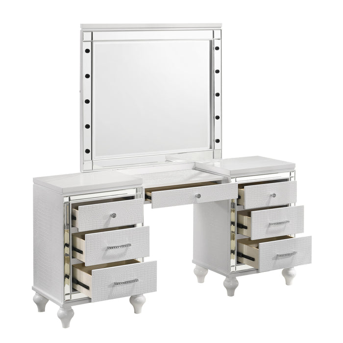 VALENTINO DRESSING TABLE MIRROR (BULBS NOT INCLUDED)-WHITE
