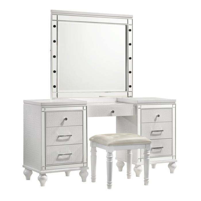 VALENTINO DRESSING TABLE MIRROR (BULBS NOT INCLUDED)-WHITE