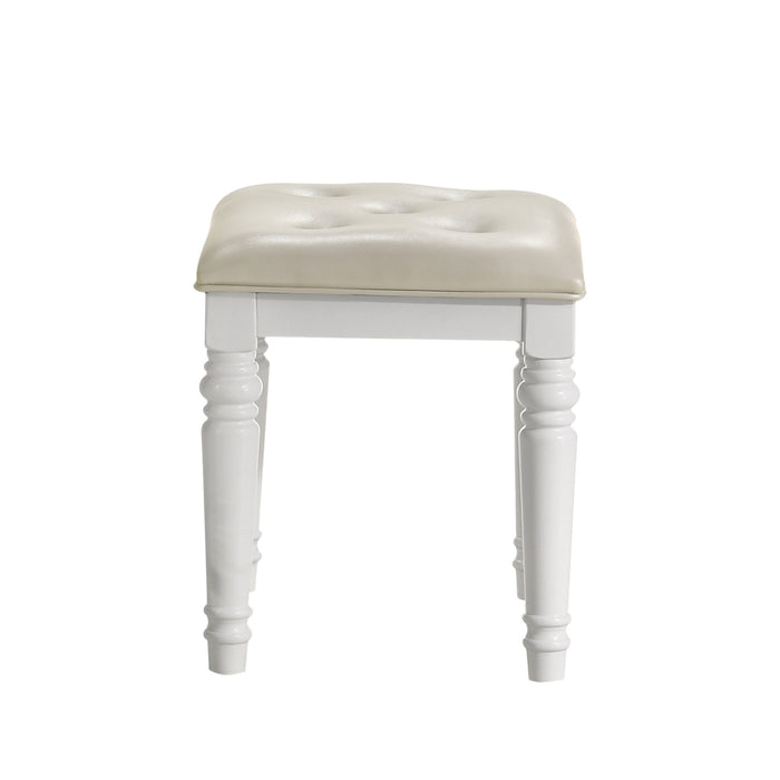 VALENTINO DRESSING TABLE STOOL-WHITE