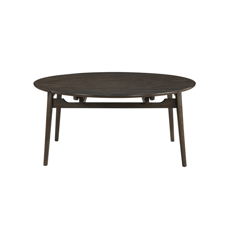 REX 65" ROUND TABLE WITH SELF STORING LEAVES-WALNUT