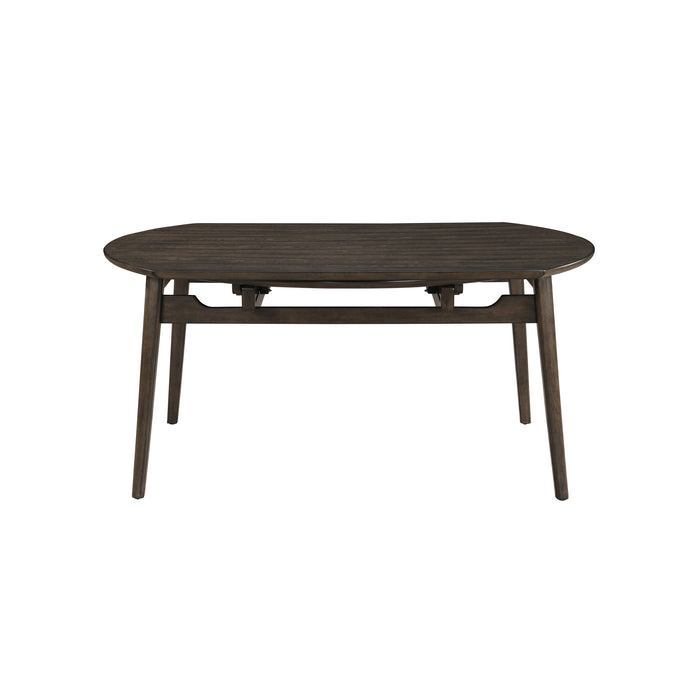 REX 65" ROUND TABLE WITH SELF STORING LEAVES-WALNUT