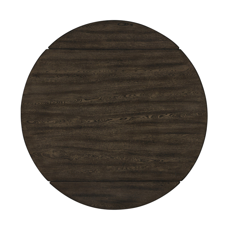 REX 65" ROUND TABLE WITH SELF STORING LEAVES-WALNUT