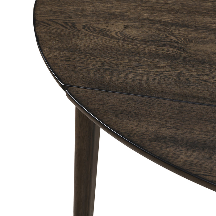 REX 65" ROUND TABLE WITH SELF STORING LEAVES-WALNUT