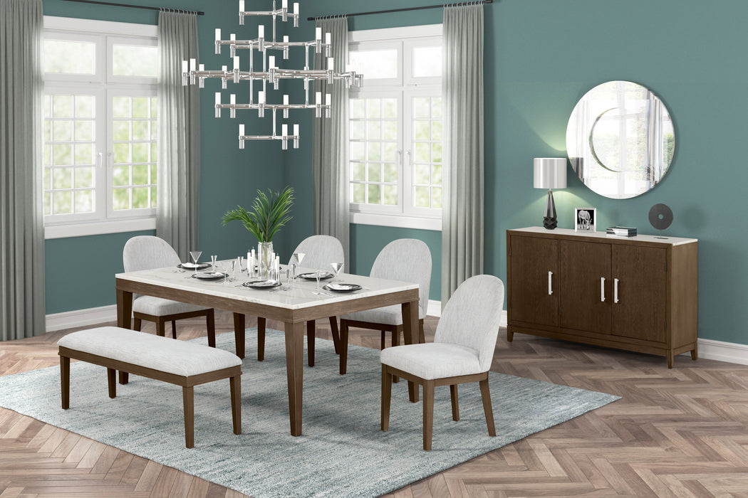 ESSENCE CUSHIONED DINING BENCH-BROWN