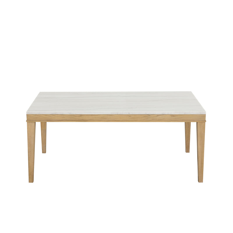 ESSENCE 72" RECTANGLE DINING TABLE W/MARBLE TOP-NATURAL