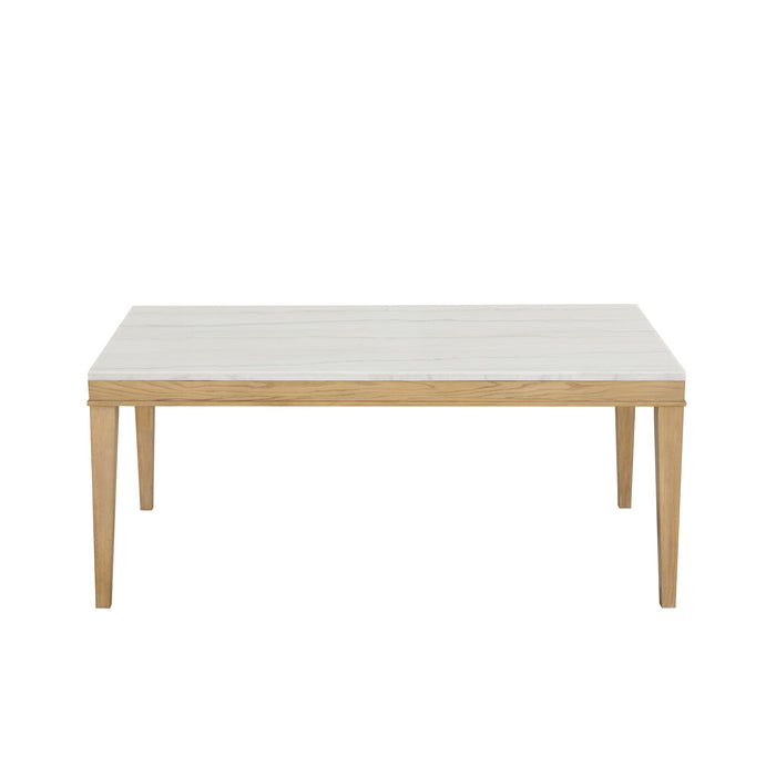ESSENCE 72" RECTANGLE DINING TABLE W/MARBLE TOP-NATURAL