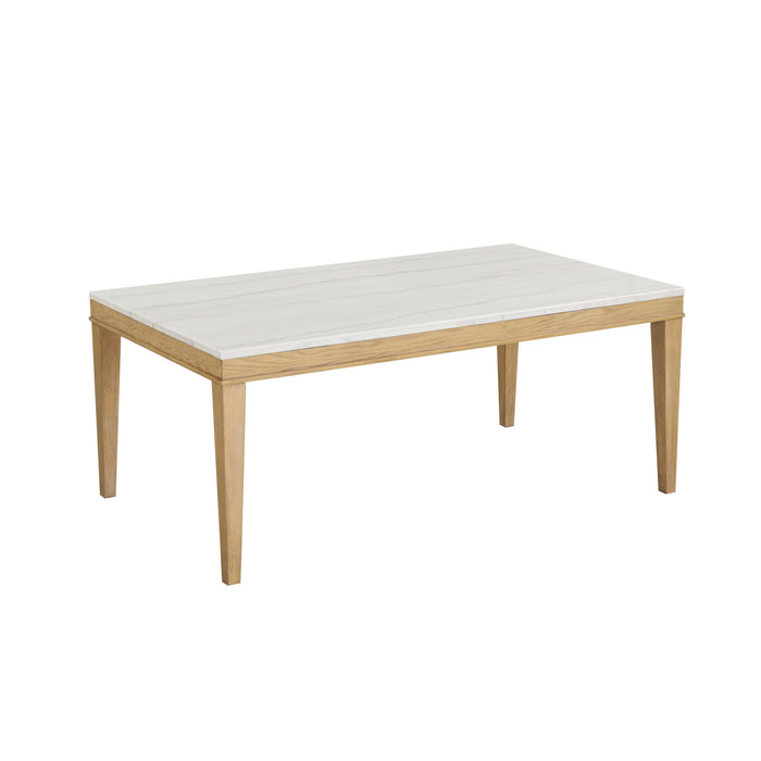 ESSENCE 72" RECTANGLE DINING TABLE W/MARBLE TOP-NATURAL