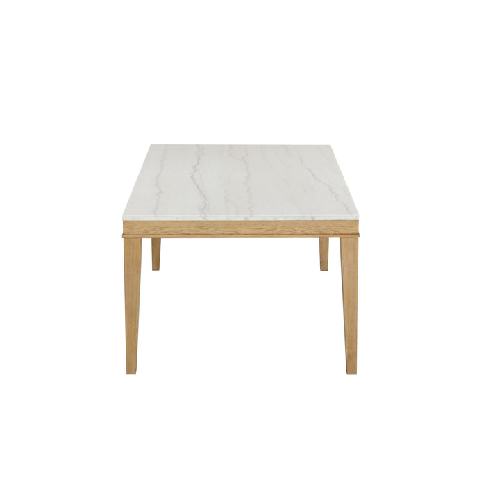 ESSENCE 72" RECTANGLE DINING TABLE W/MARBLE TOP-NATURAL