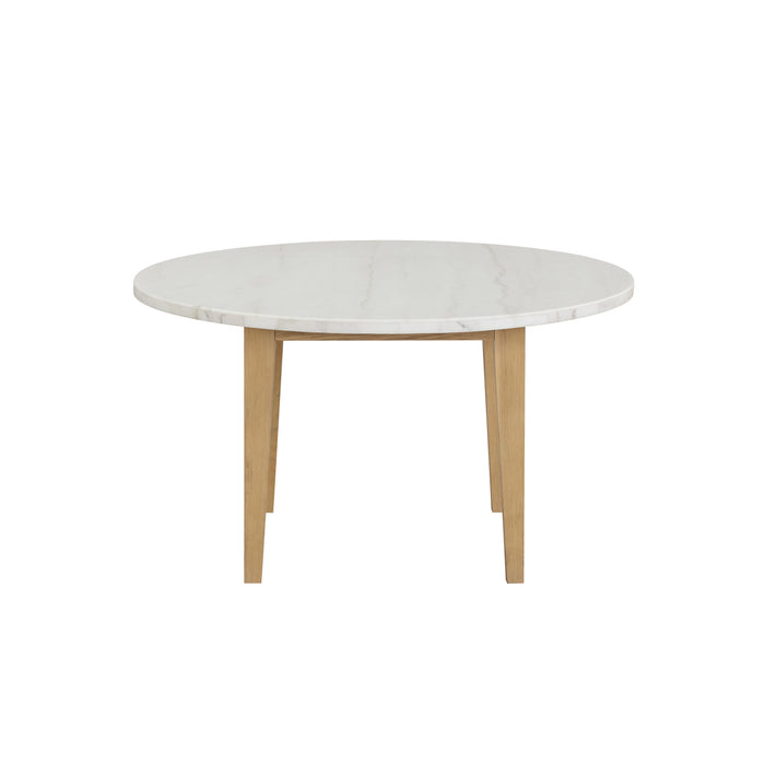 ESSENCE 54" ROUND DINING TABLE W/MARBLE TOP-NATURAL