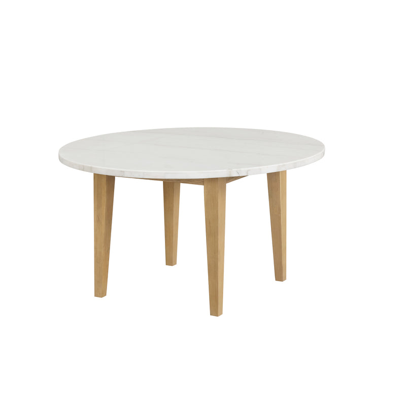 ESSENCE 54" ROUND DINING TABLE W/MARBLE TOP-NATURAL