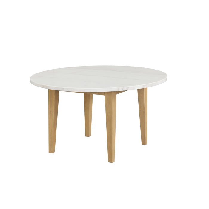 ESSENCE 54" ROUND DINING TABLE W/MARBLE TOP-NATURAL