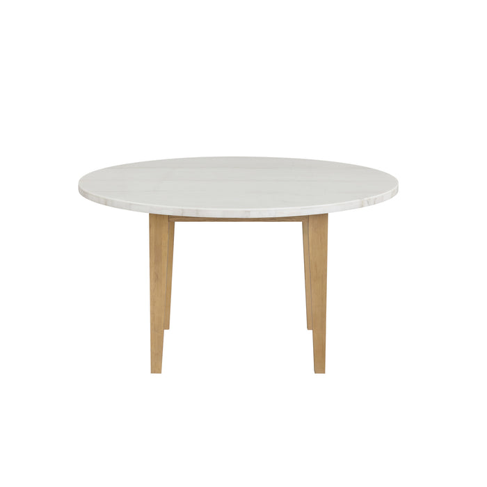ESSENCE 54" ROUND DINING TABLE W/MARBLE TOP-NATURAL
