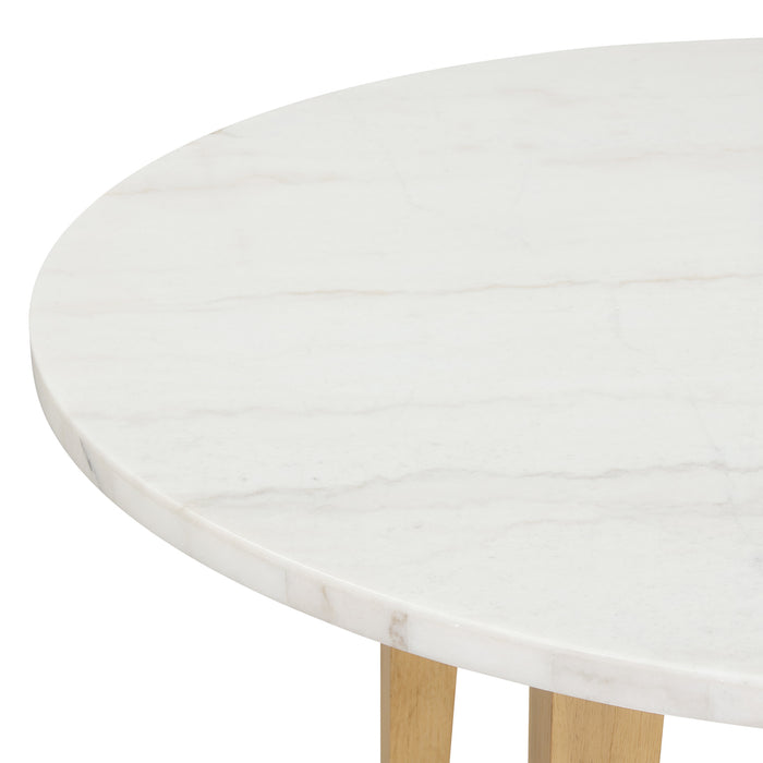 ESSENCE 54" ROUND DINING TABLE W/MARBLE TOP-NATURAL