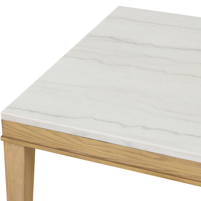 ESSENCE 72" RECTANGLE DINING TABLE W/MARBLE TOP-NATURAL