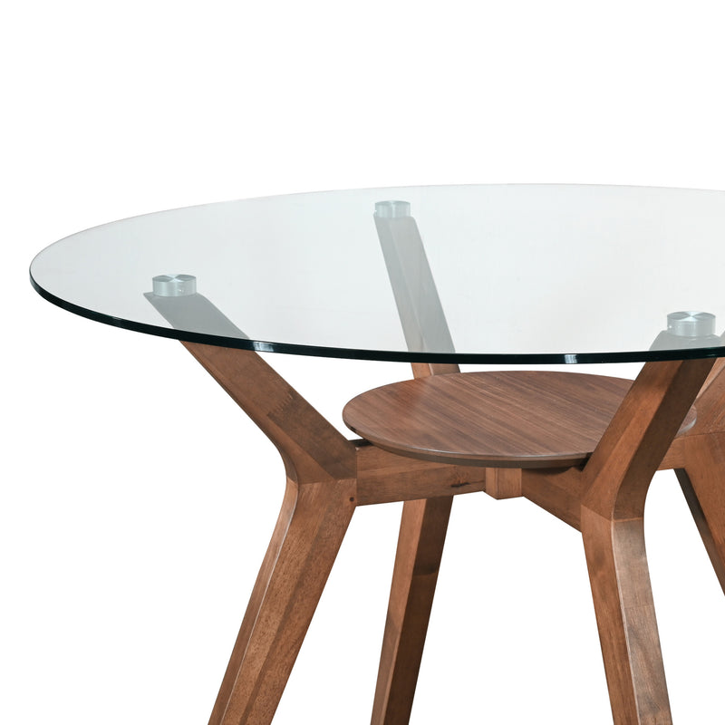 OSCAR DINING TABLE BASE FOR GLASS TOP TABLE-WALNUT