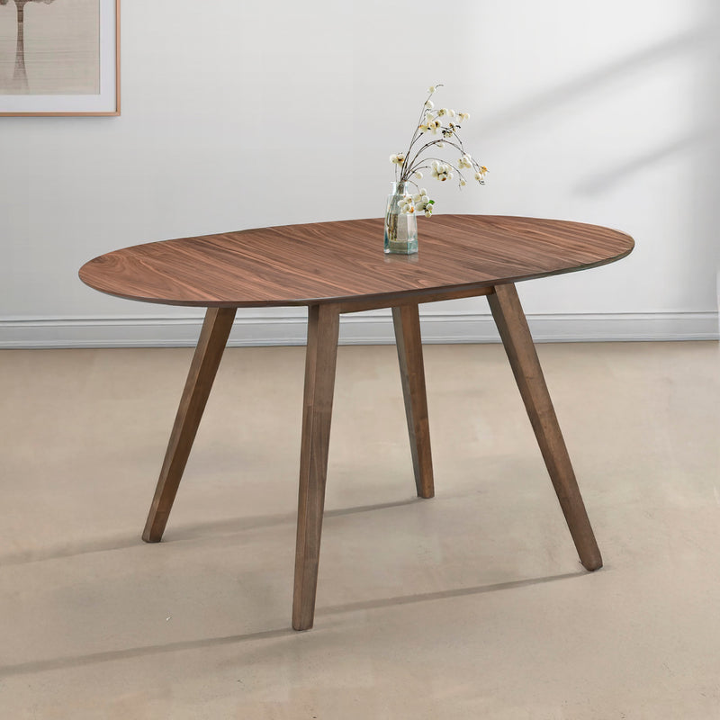OSCAR OVAL DROP LEAF DINING TABLE-WALNUT