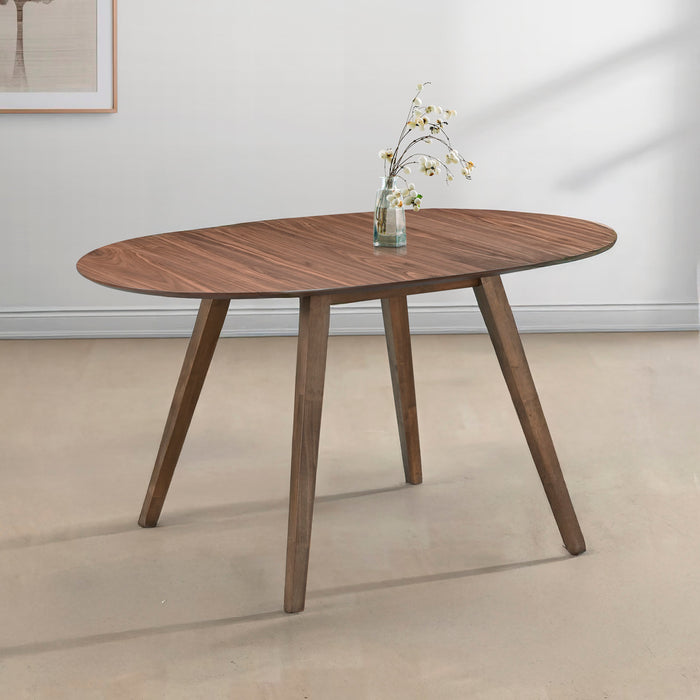 OSCAR OVAL DROP LEAF DINING TABLE-WALNUT