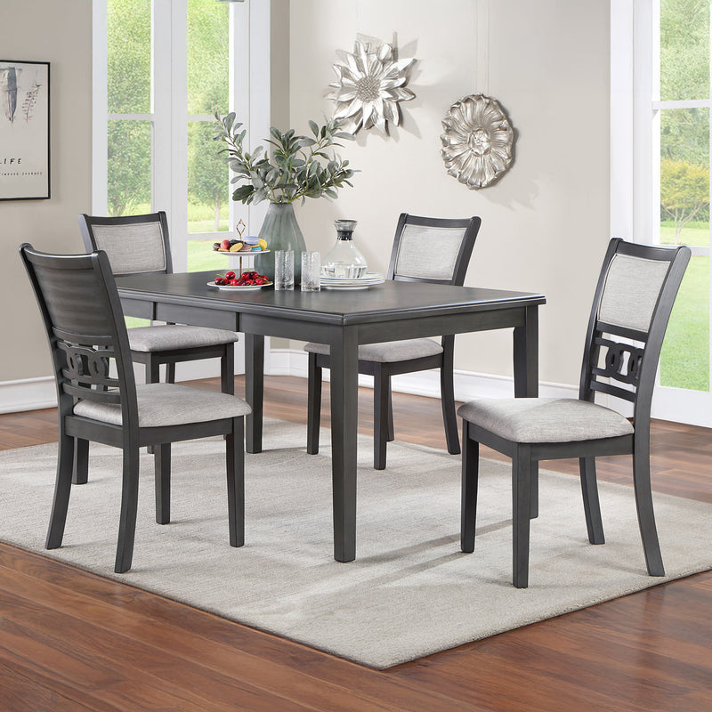 GIA 5 PC 60" DINING TABLE & 4 CHAIRS-GRAY