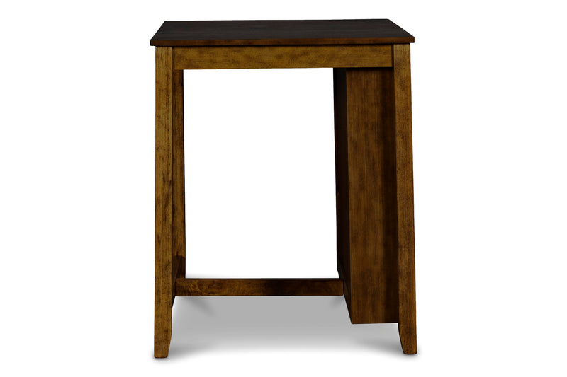 GIA 3 PC 30" STORAGE COUNTER TABLE & 2 CHAIRS-BROWN