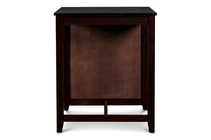 GIA 3 PC 30" STORAGE COUNTER TABLE & 2 CHAIRS-EBONY